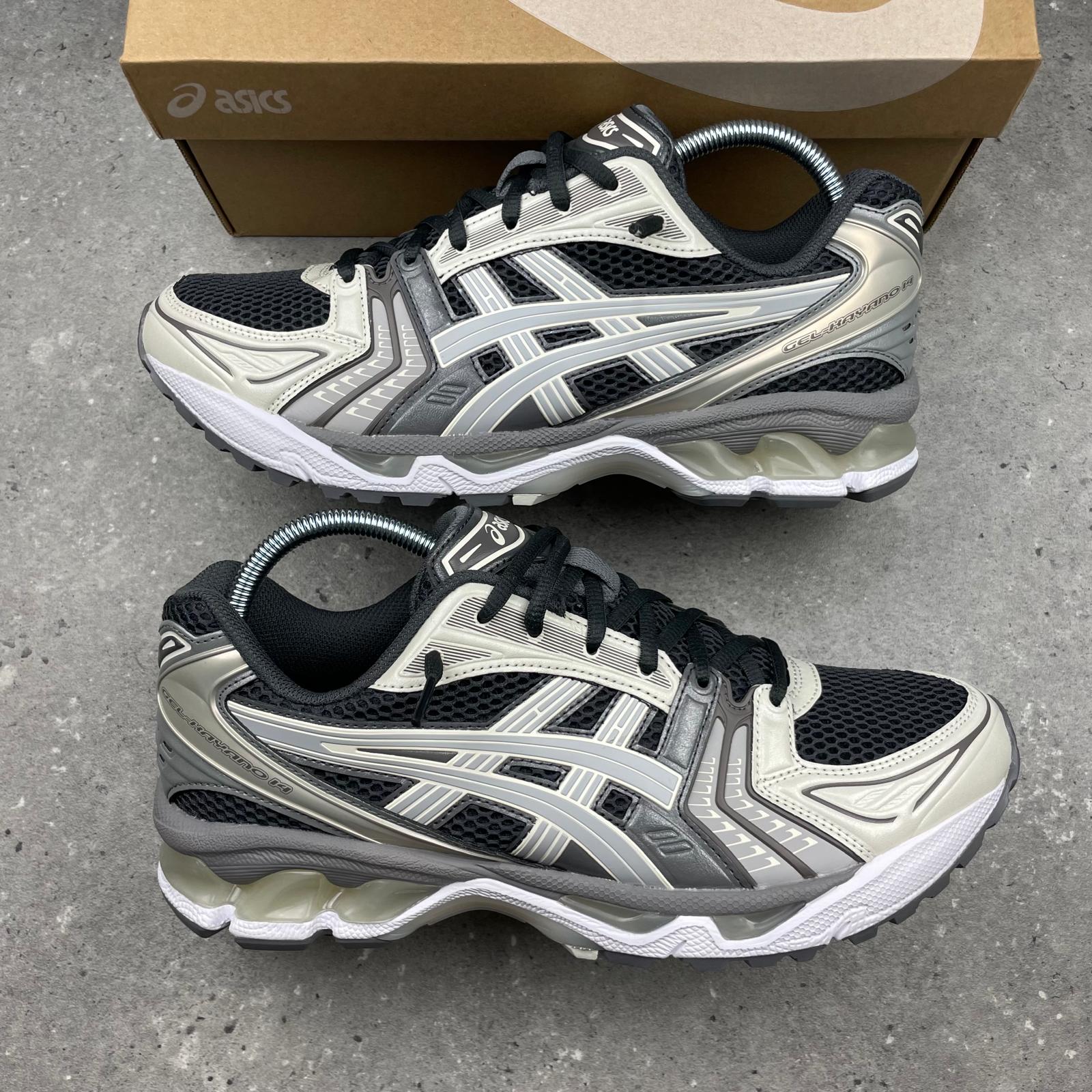 Asics Kayano 14's Obsidian Cement Grey